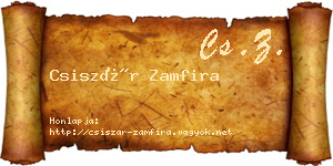Csiszár Zamfira névjegykártya